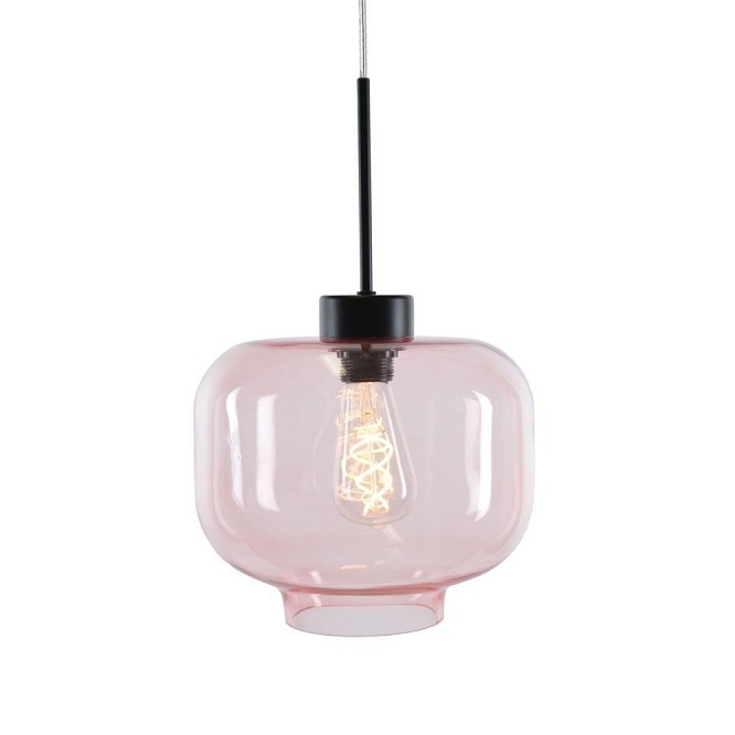 Lampa wisząca ze szklanym kloszem Ritz pink